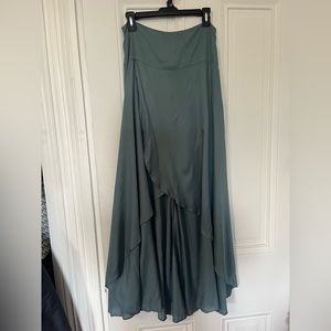 Ambrosio Dark Sage Green High-Low Maxi Skirt
